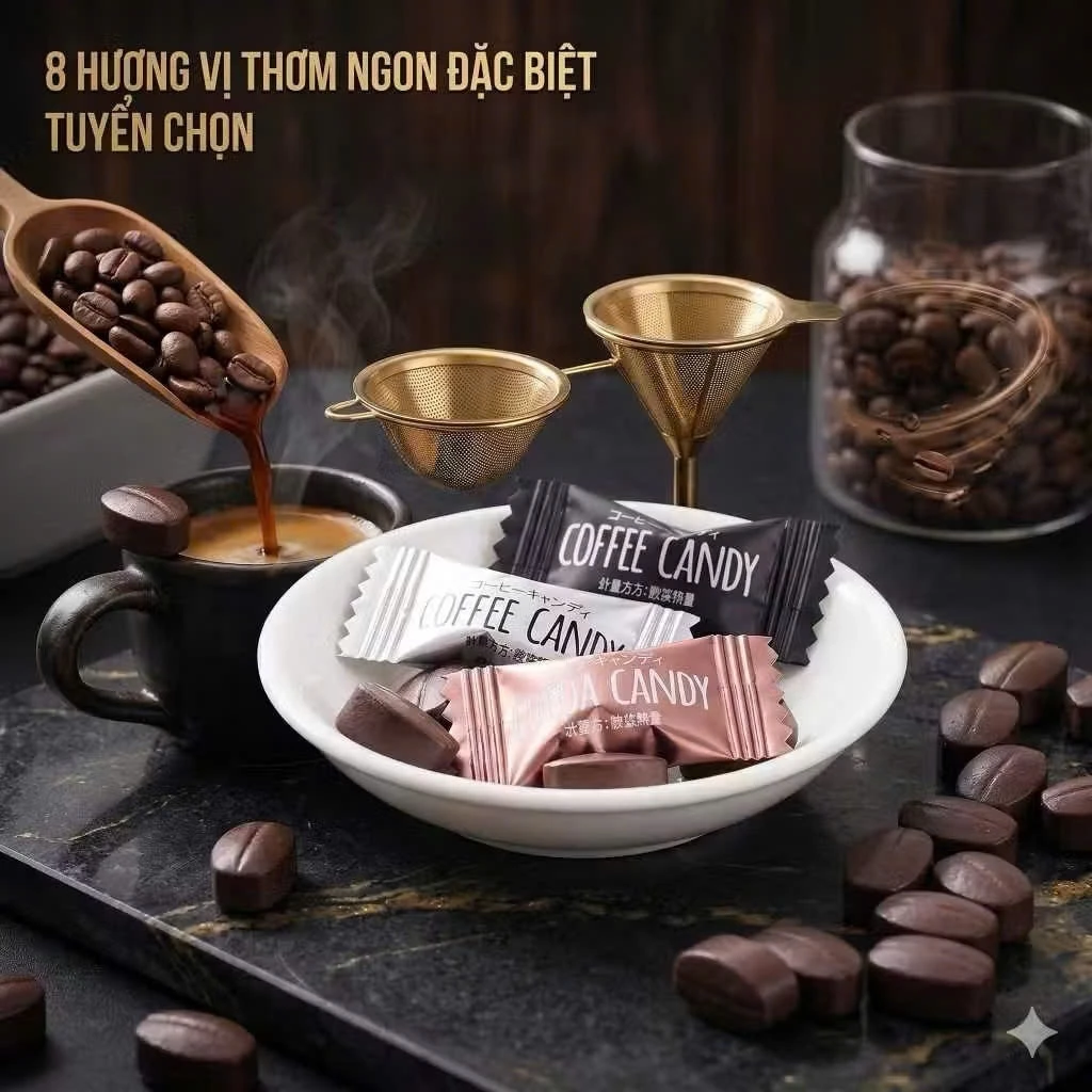 [Coffee Candy] Kẹo Cà Phê Đài Loan, Kẹo Ngậm Cà Phê Không Đường, Thơm Đậm Vị Cà Phê, Giúp Tỉnh Táo