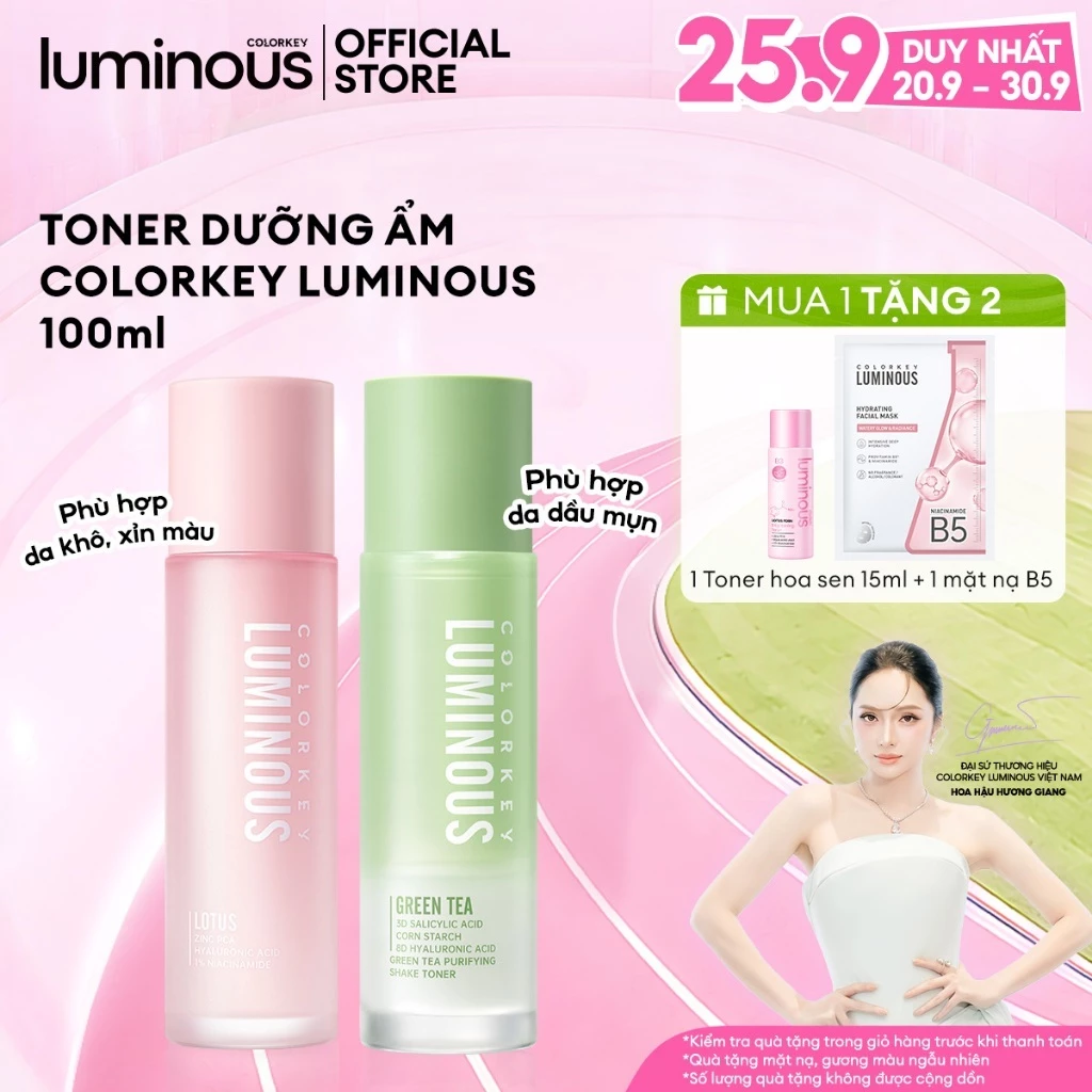 [NEW] TONER Trà Xanh Colorkey Luminous | Giúp Hỗ Trợ Cân bằng Nước Và Dầu, Hỗ Trợ Dưỡng Ẩm Da 100ml