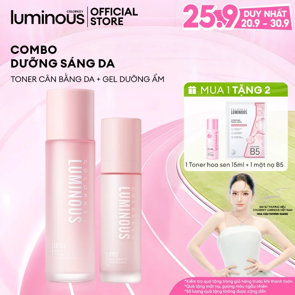 Combo TONER làm dịu da 100ml & GEL Dưỡng ẩm, dưỡng sáng 50ml | Colorkey Luminous |Làm Dịu, Dưỡng Ẩm, Dưỡng Sáng Hiệu Quả