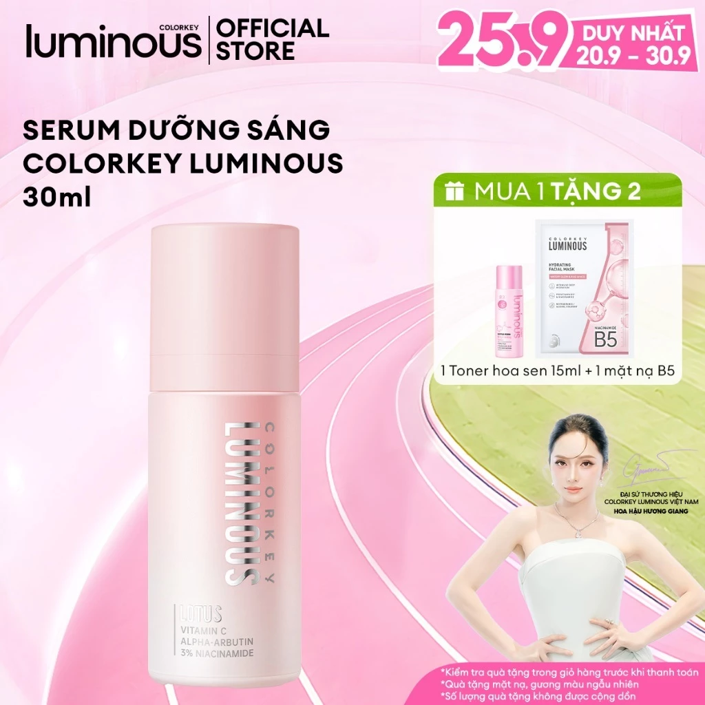 Serum Colorkey Luminous | Phù Hợp Da Nhạy Cảm Hỗ Trợ Dưỡng Sáng, Cải Thiện Tình Trạng Da Xỉn Màu 30ml