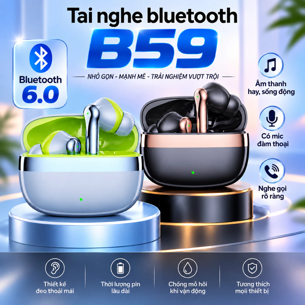Tai Nghe Bluetooth Chống Ồn, Có Màn Hình Led Kết Hợp Mic, Đeo Thoải Mái Cả Ngày, Chống Thấm Nước SP4 HTH