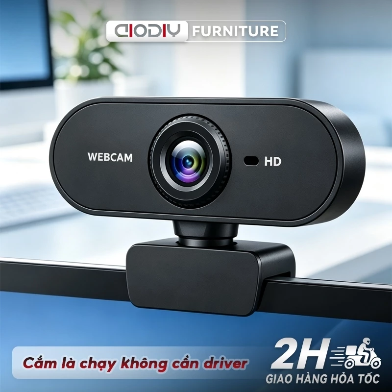 Webcam AIODIY 1080P/2K/4K Áp dụng cho máy tính và máy tính xách tay，FULL HD Dùng để tham gia học trực tuyến.