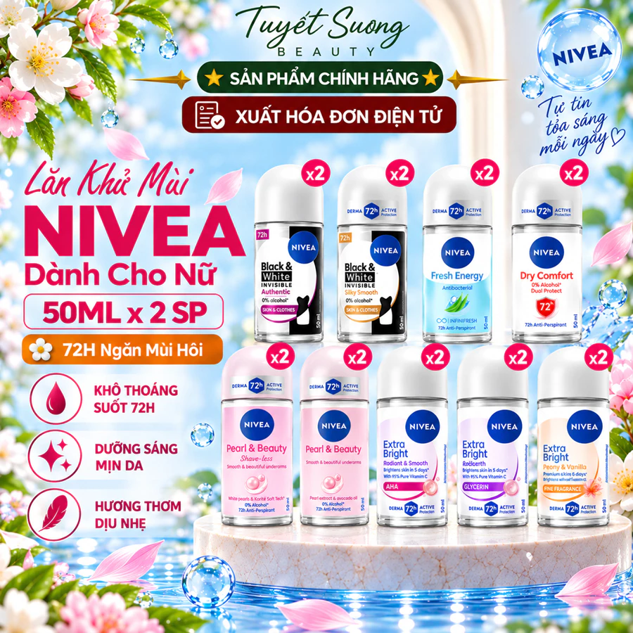 BỘ 2 LĂN NGĂN MÙI NIVEA DÀNH CHO NỮ ( 50ML X 2 )