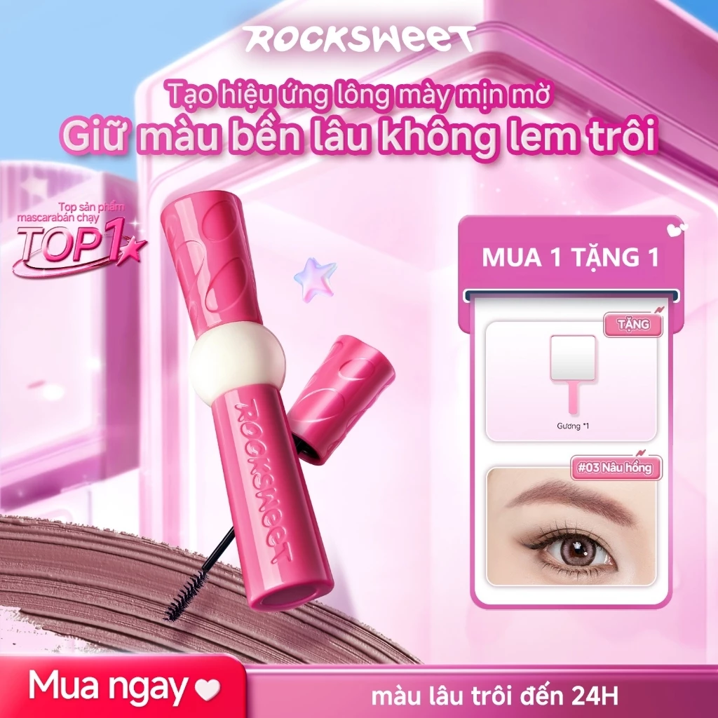 【ON25×ROCKSWEET】Mascara Lông Mày 2.0 4.5g–Hiệu Ứng Lì Mịn Như Nhung, Tạo Dáng Mày Tự Nhiên, Chống Nước & Lâu Trôi