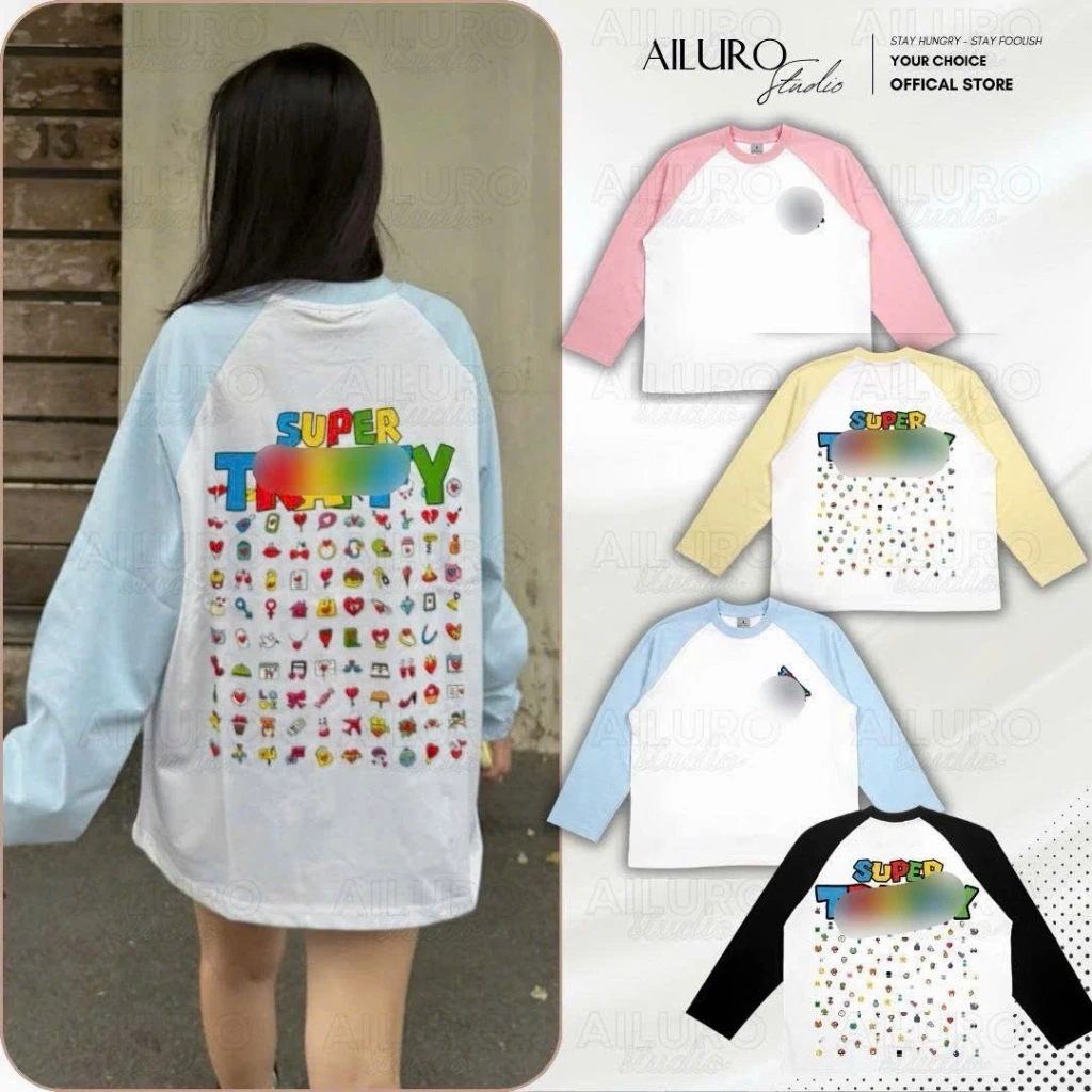 [MỞ BÁN] Áo Thun Tay Dài Mario Long Sleeve Form Boxy chất 100% Cotton phông tay lỡ nam nữ form rộng