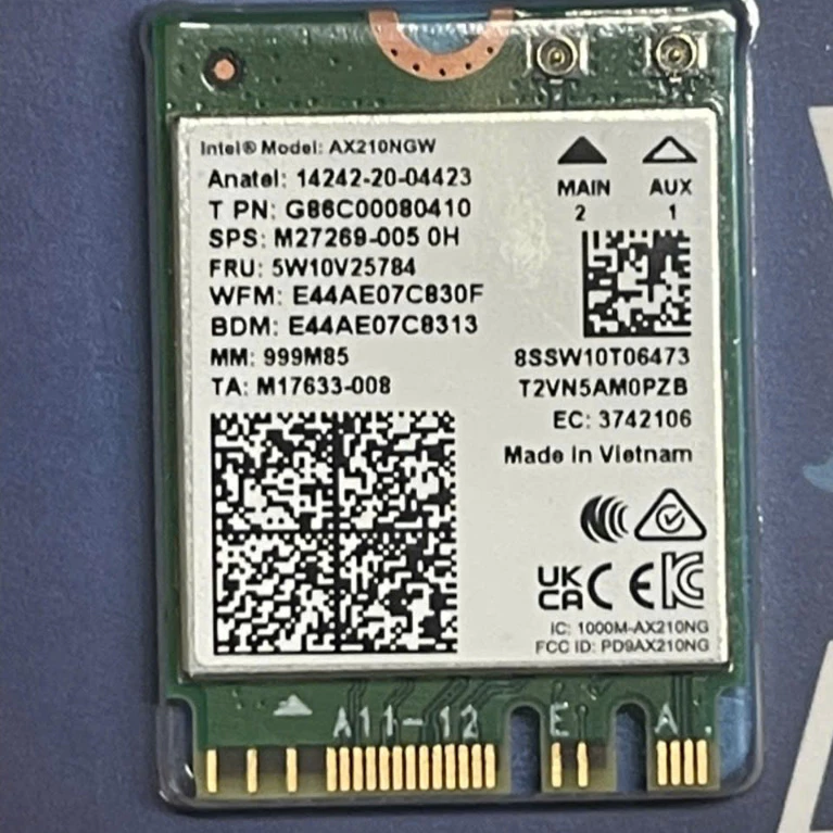 ĐỌC KĨ MÔ TẢ] Card WiFi 6E  Intel AX210  Bluetooth 5.3/5.2 M.2 2230 NGW Laptop PC Tốc Độ Cao Ổn Định NEW