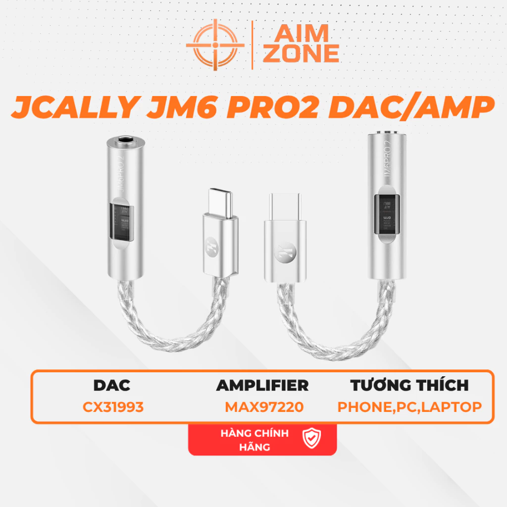 Bộ Chuyển Đổi Âm Thanh JCALLY JM6 PRO 2 | DAC | AMP | Type-C to 3.5mm - HÀNG CHÍNH HÃNG