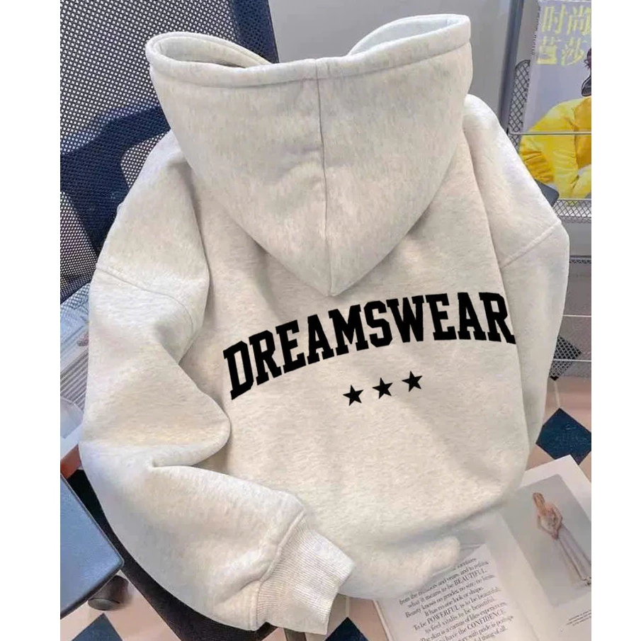 Áo Khoác Nỉ Hoodie Zip Khóa Kéo DREAMSWEAR Có Túi Trong Form Rộng Nam Nữ Chất Nỉ Bông Dày Dặn