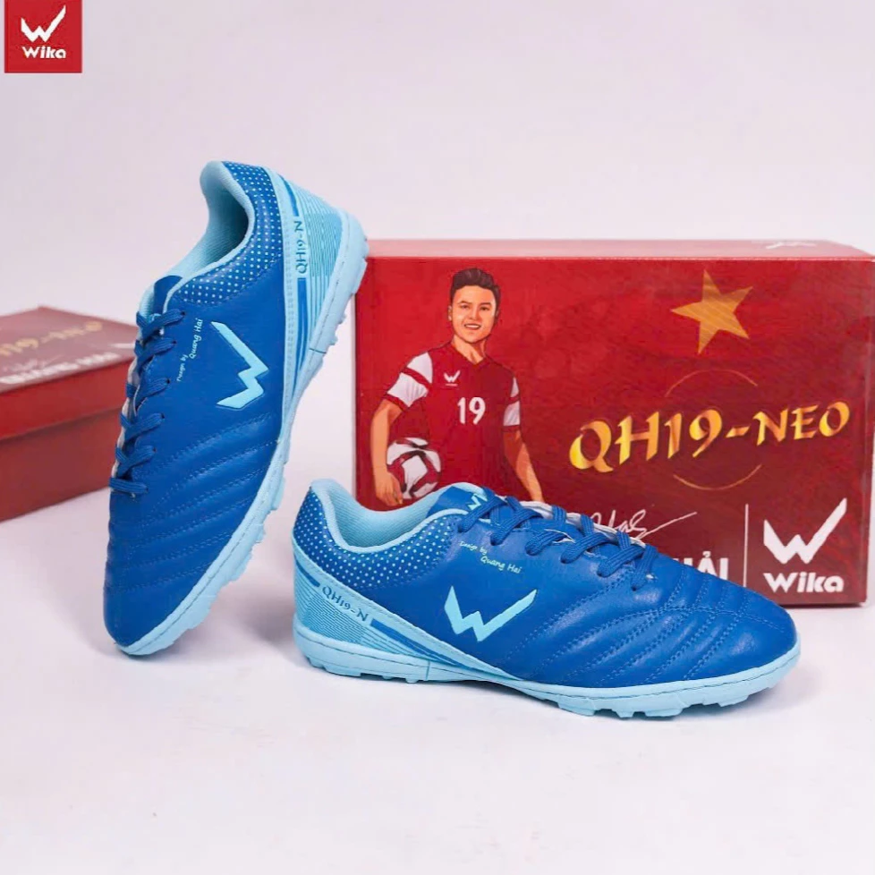 Giày Đá Bóng Wika QH19-NEO Chính Hãng, Giày Đá Banh Sân Cỏ Nhân Tạo Khâu Full Đế Bảo Hành 3 Tháng