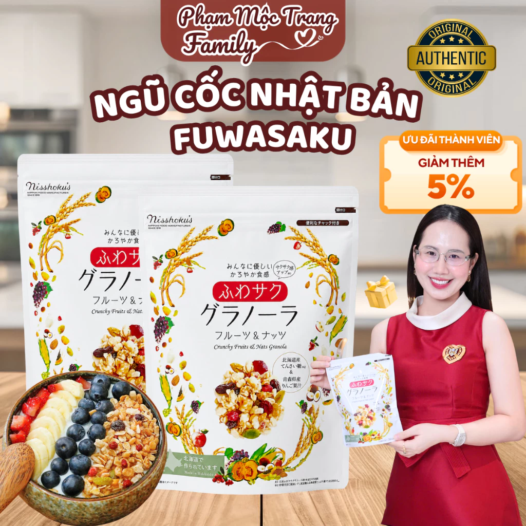 Ngũ Cốc FUWASAKU Cao Cấp Nguyên Liệu Tự Nhiên Giàu Chất Xơ Vitamin Và Khoáng Chất, Hỗ Trợ Giữ Dáng