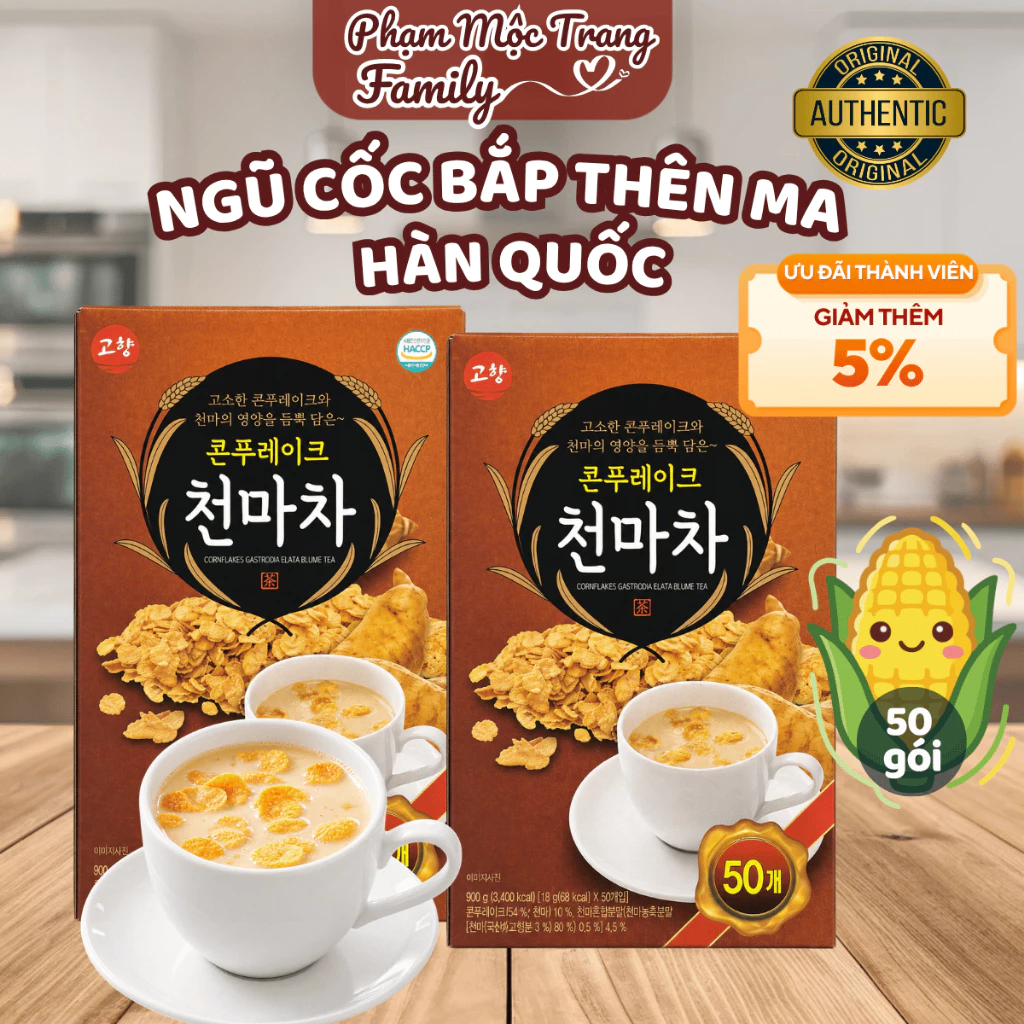 [Hộp 50 gói] Ngũ Cốc Bắp Thiên Ma Hàn Quốc, Bổ Dưỡng Cho Mọi Lứa Tuổi, Quà Tặng Người Thân Tinh Tế