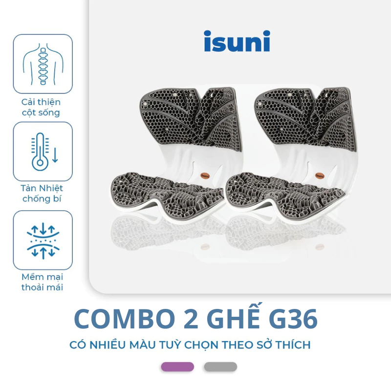 [COMBO 2 GHẾ G36 G37 G10] Ghế Công Thái Học ISUNI Cho Văn Phòng/Mẹ Bầu/Học Sinh Chống Gù
