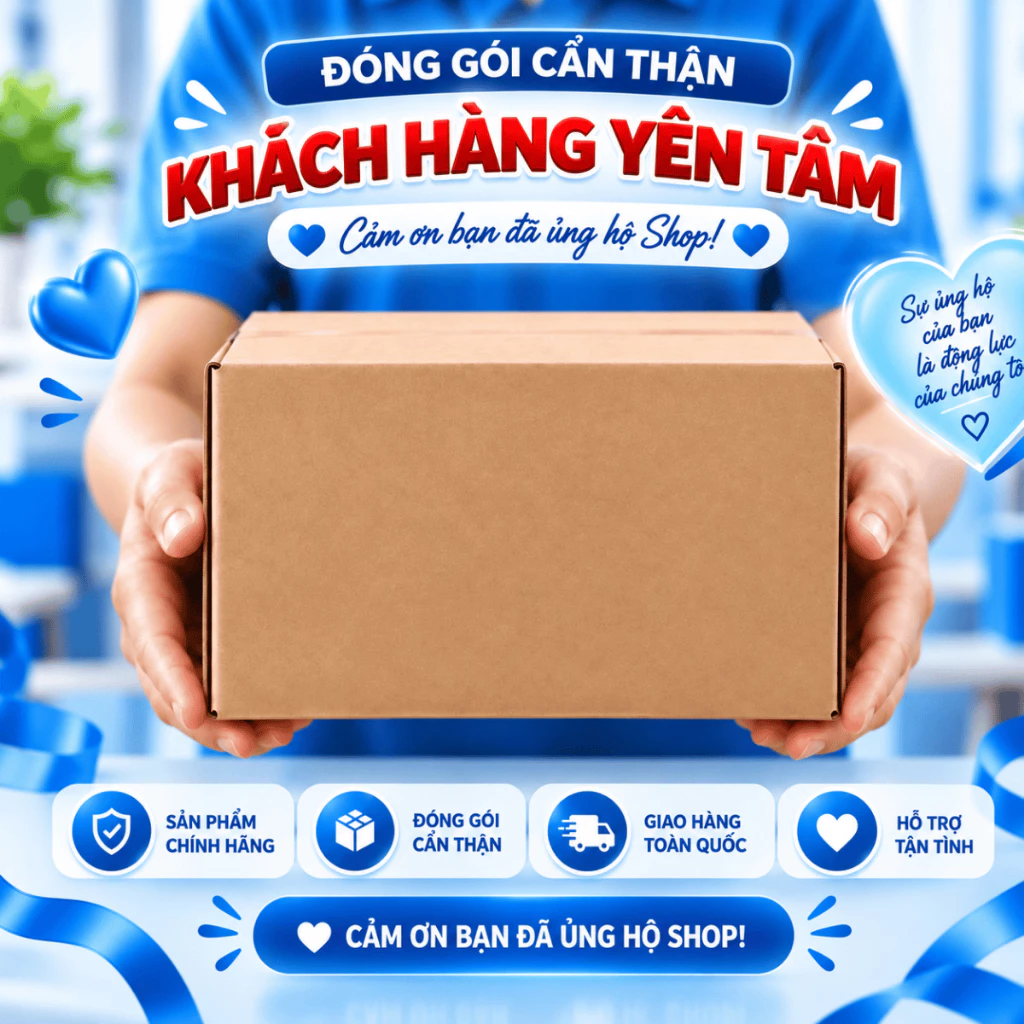 Hộp đóng gói tặng kèm (không bán riêng) – chống sốc cẩn thận, đưa sản phẩm đến tay khách hàng nguyên vẹn