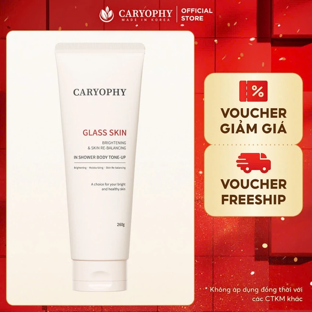 Kem dưỡng thể CARYOPHY 260g (CARYOPHY Glass Skin In Shower Body Tone-Up Cream)