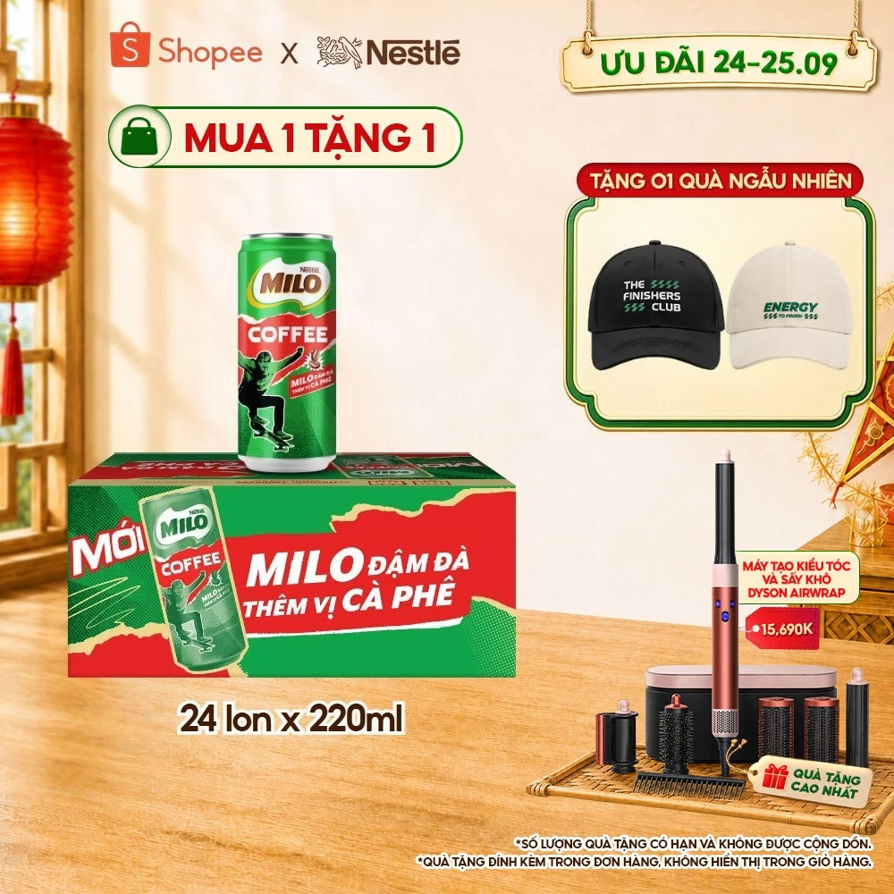 Thùng Sữa Lúa Mạch Nestle Milo Pro Cà Phê Lon 4(6x220ml)