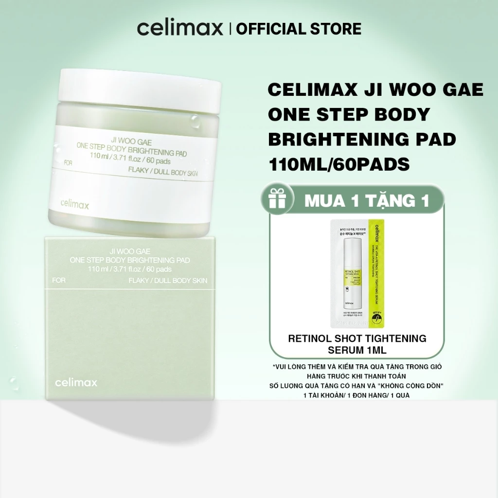 Toner Pads Body Dưỡng Sáng, Làm Sáng Mịn Da CELIMAX Ji Woo Gae One Step Body Brightening Pad 110ml/60pads [1]