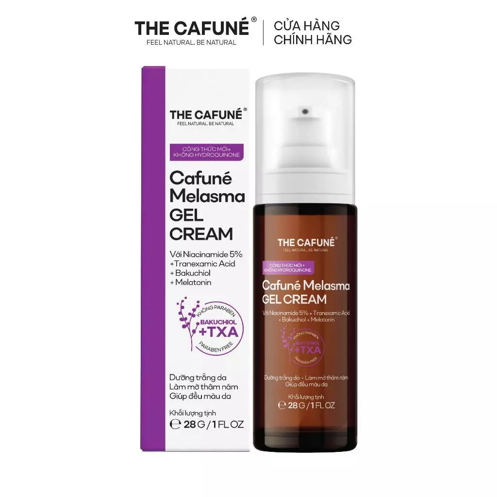 Kem Giúp Dưỡng Trắng Da, Hỗ Trợ Làm Mờ Thâm Nám, Tàn Nhang Và Đốm Nâu Cafuné Melasma Gel Cream 28g