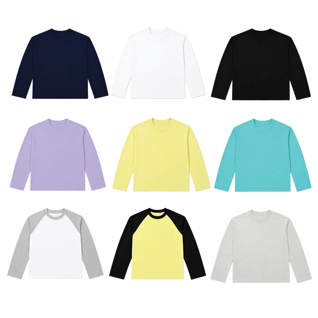 Áo Thun Dài Tay Raglan Basic Tee Form Boxy The Min's RL00 Áo Thun Unisex Vải Cotton 260gsm