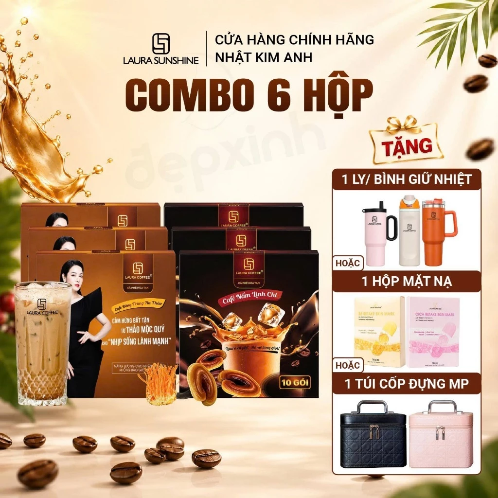 [KOL][TẶNG QUÀ] Combo 6 Hộp cà phê Laura Coffee Nhật Kim Anh