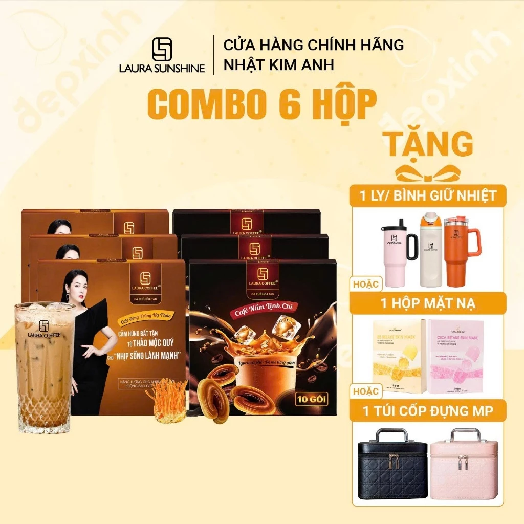 [TẶNG QUÀ] Combo 6 Hộp cà phê Laura Coffee Nhật Kim Anh (6 hộp x 10 gói)