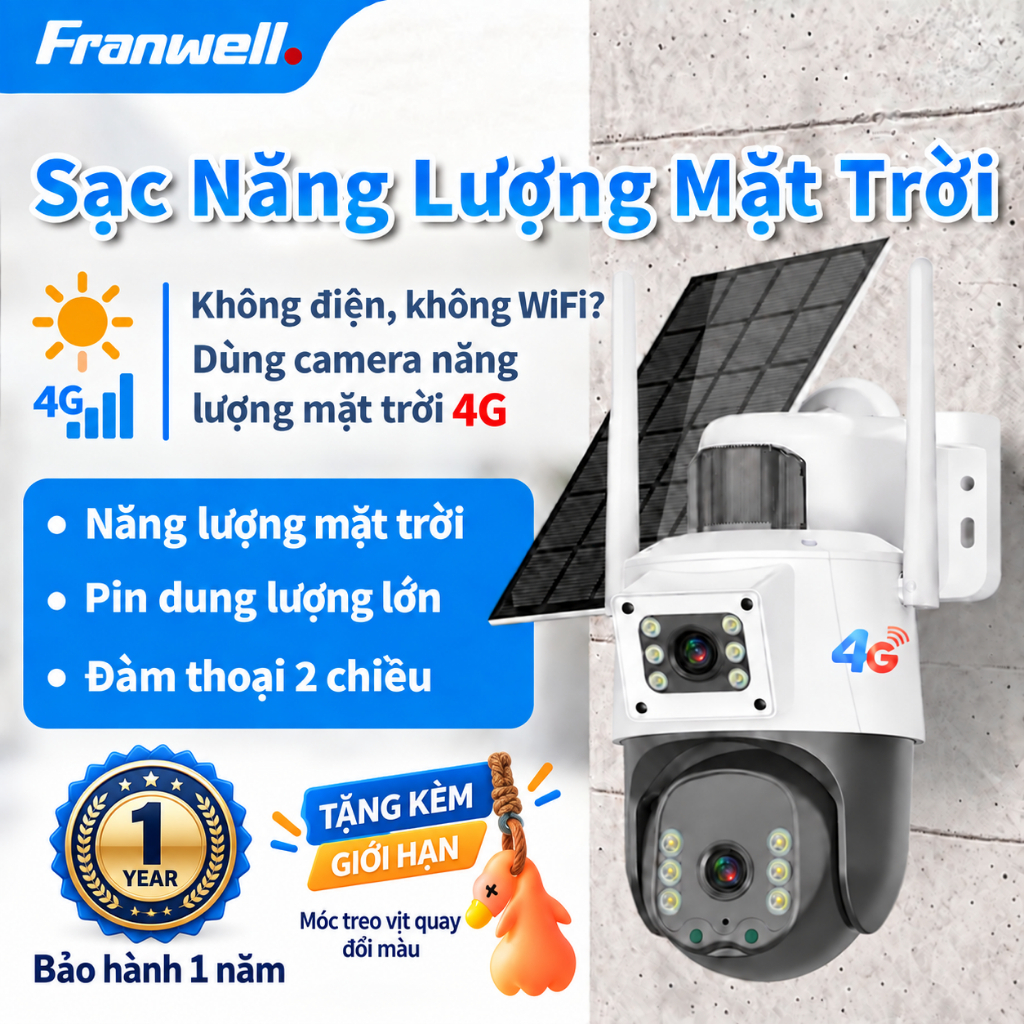 T20-4G Ống kính kép năng lượng mặt trời ngoài trời chống nước Thẻ SIM 4G Giọng…