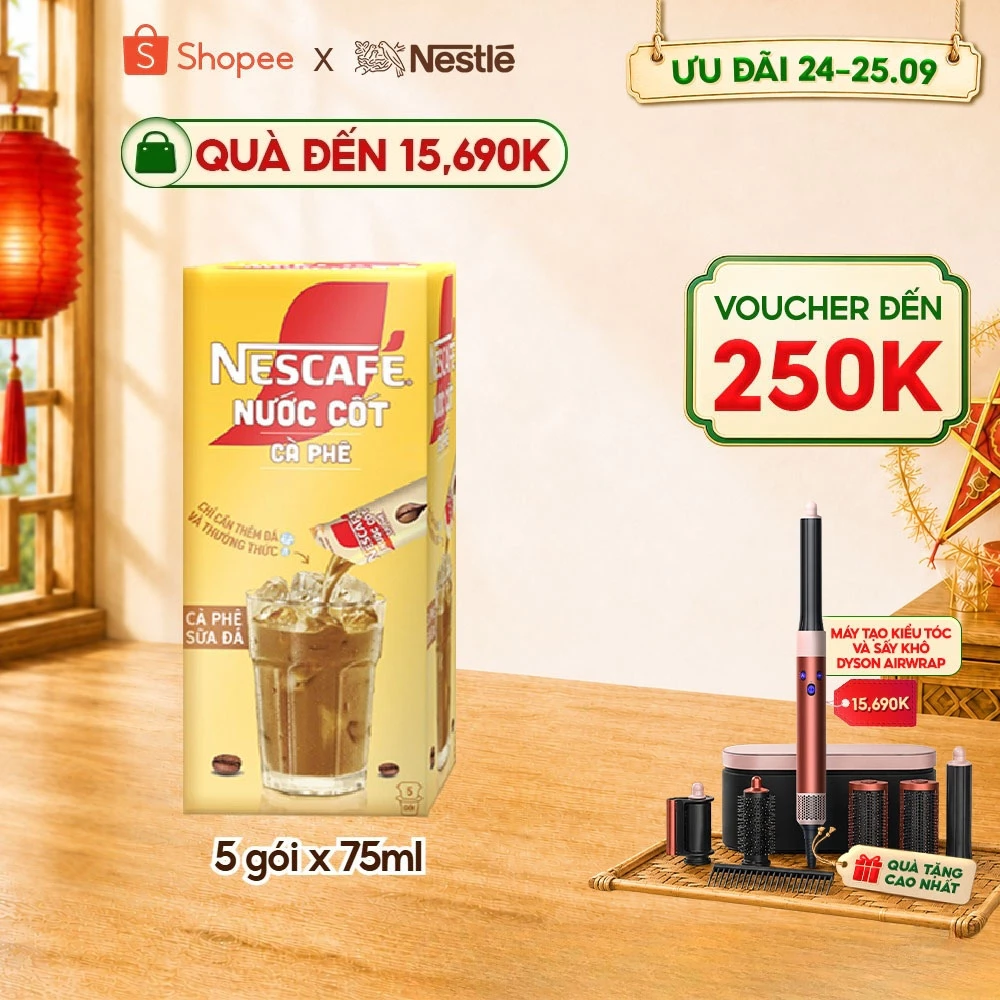 Nước cốt cà phê NESCAFÉ - CÀ PHÊ SỮA ĐÁ (Hộp 5 gói x 75ml)