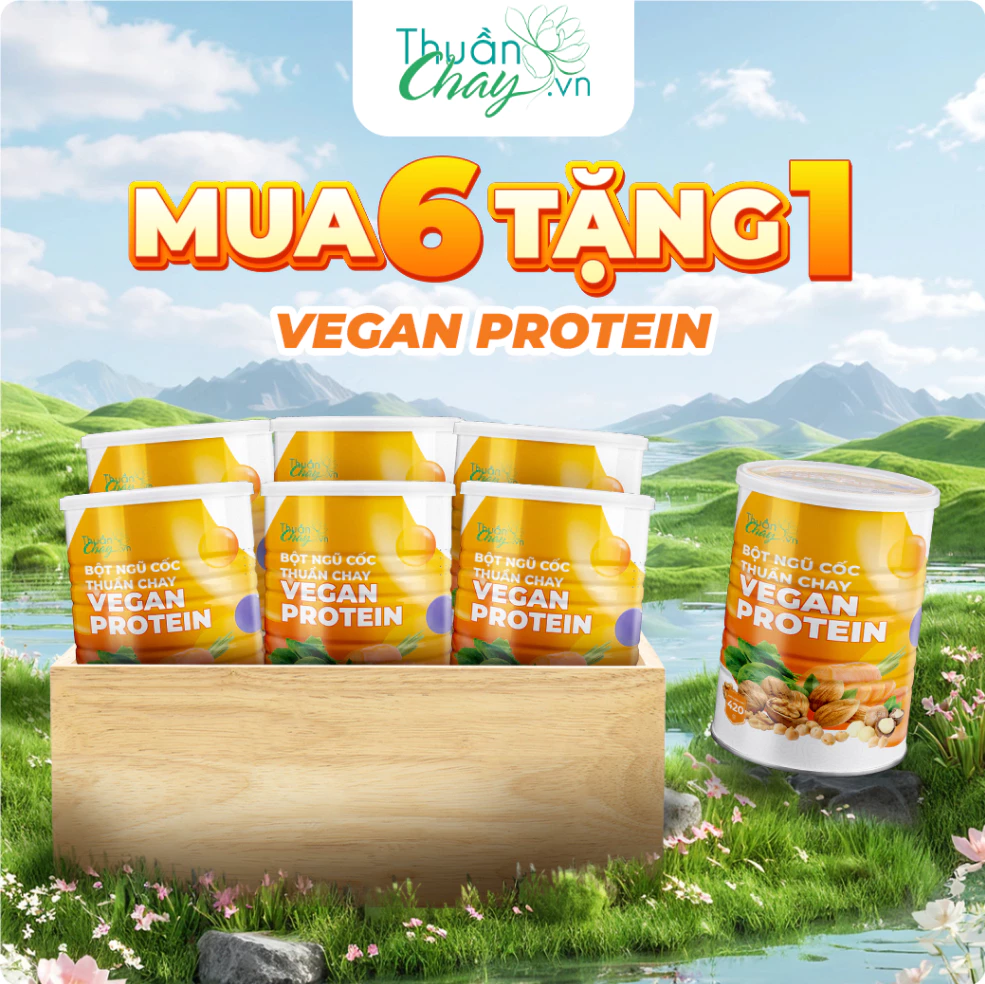 [COMBO 6 TẶNG 1] Bột Ngũ Cốc Thuần Chay Vegan Protein - 420g