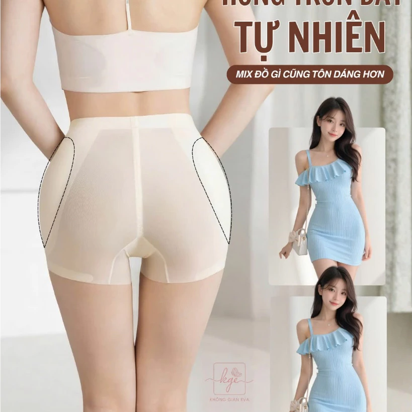 Quần Trong Độn Hông Nâng Mông Thông Hơi Cạp Vừa Chất Su Mặc Đồ Ôm Body Thoáng Khí Định Hình Mềm Mại 2055