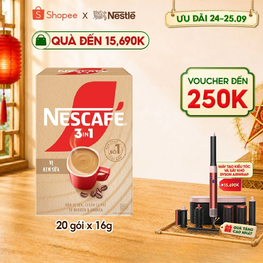 Cà phê hòa tan NESCAFÉ 3in1 Vị Kem Sữa