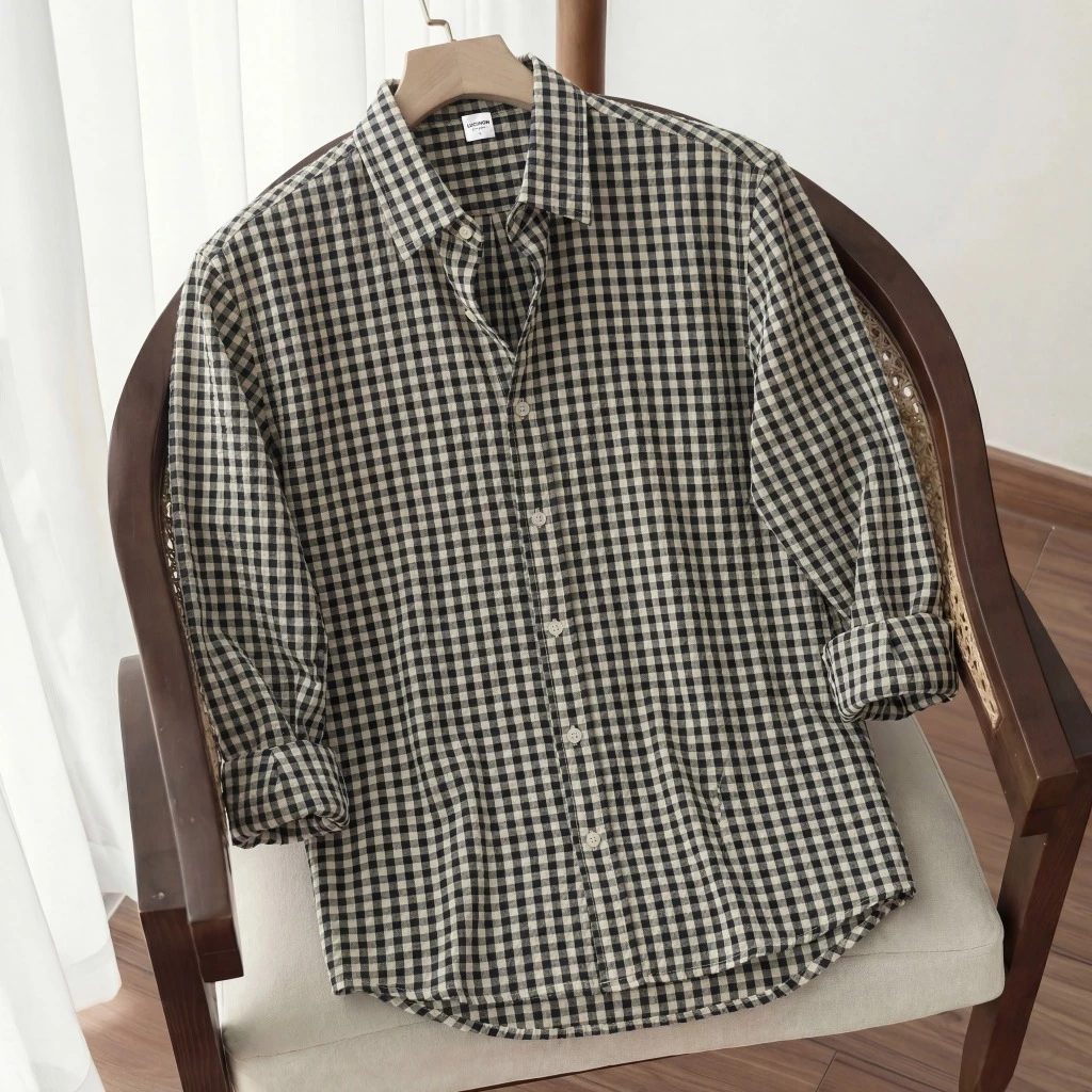 Áo Sơ Mi Tay Dài MACUS Vải Linen Tưng 55%,45%Viscose, Form Regular Thanh Lịch - LUCIINON