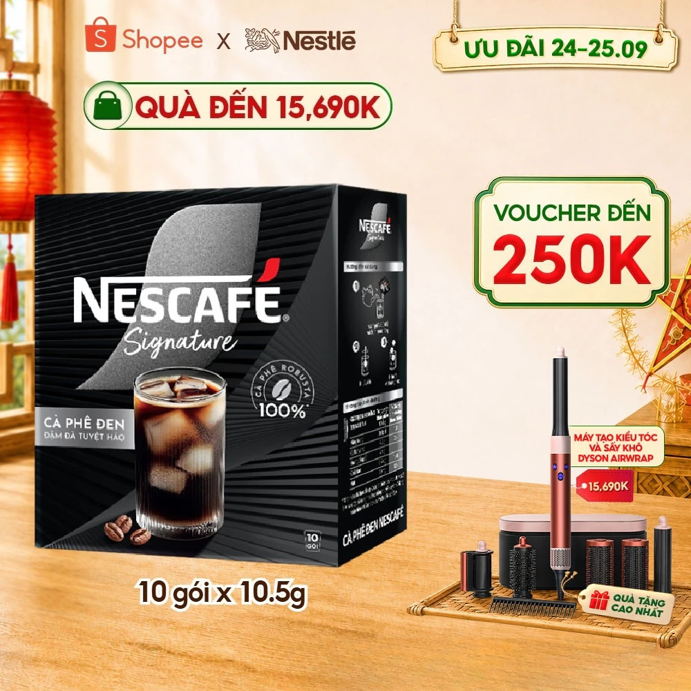 Cà phê đen hòa tan NESCAFÉ Signature Hộp 10 gói ĐẬM ĐÀ TUYỆT HẢO
