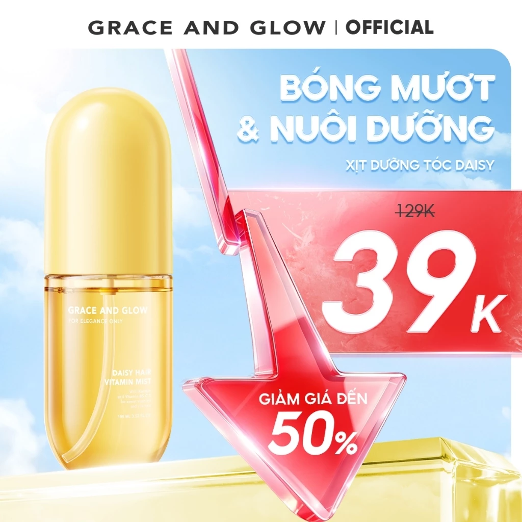 Xịt dưỡng tóc Grace & Glow Daisy Hair Vitamin Mist Xịt dưỡng tóc hương nước hoa với keratin chống xơ rối 100ml