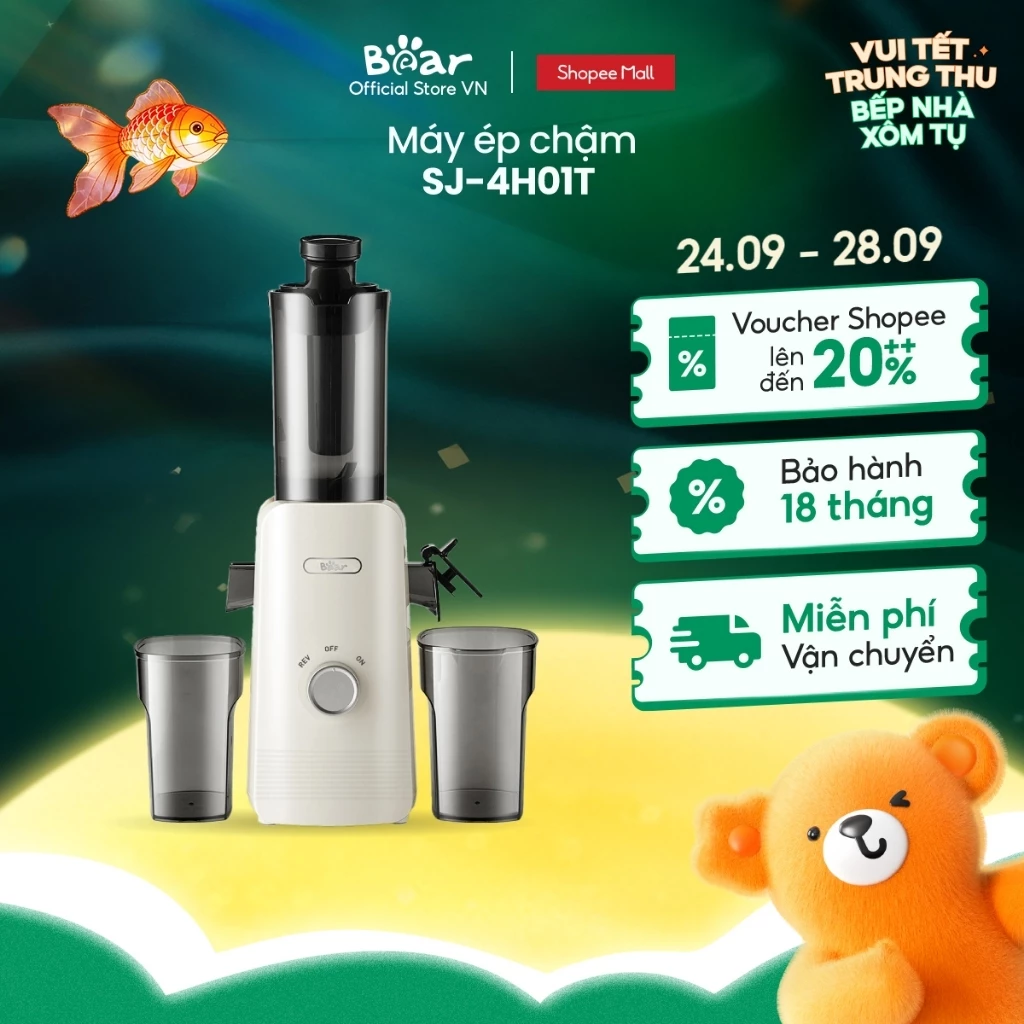 Máy ép chậm Bear SJ-4H01T - Hàng Chính Hãng