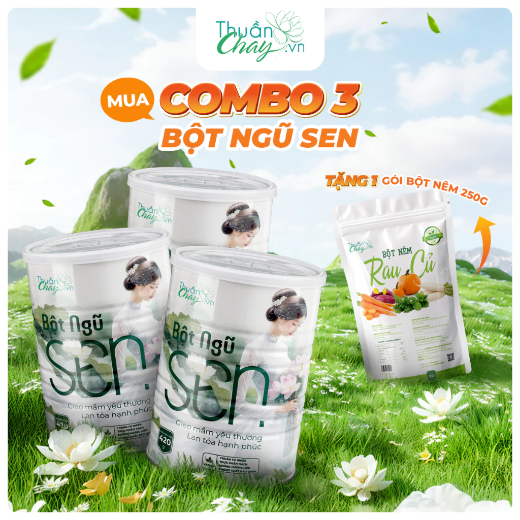 [COMBO 3 TẶNG BỘT NÊM 250G] Bột Ngũ Sen - 420g