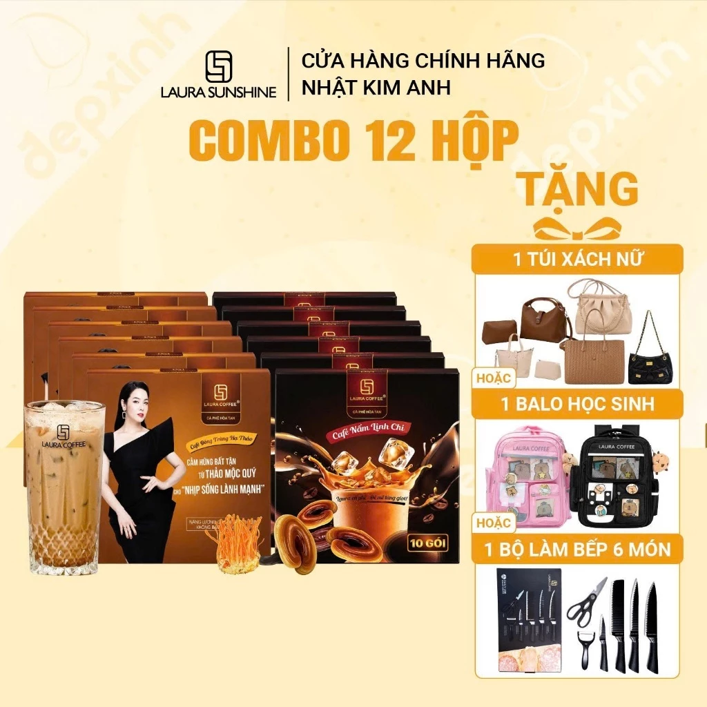Combo 12 hộp cà phê Laura Coffee (12 hộp x10 gói)