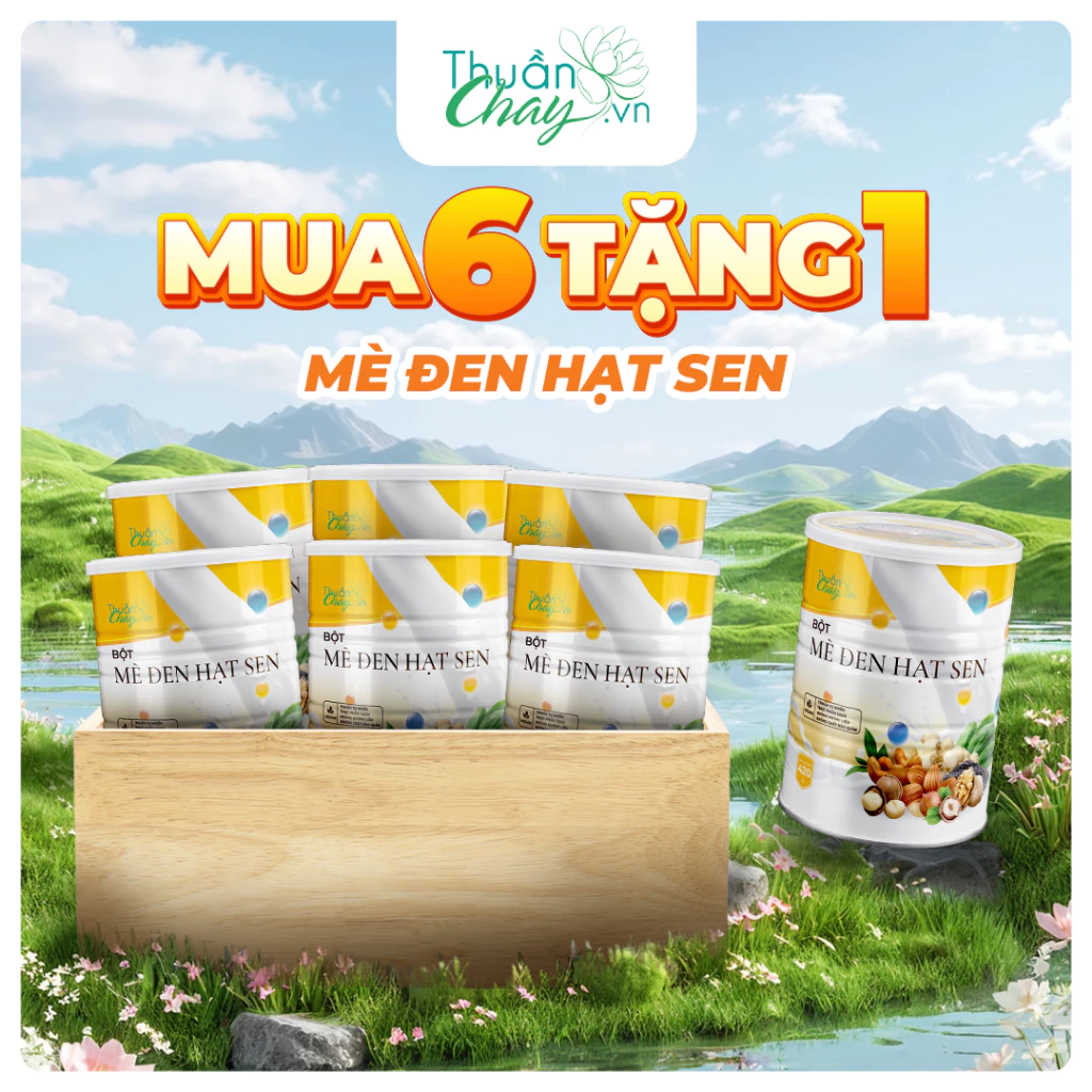 [COMBO 6 TẶNG 1] Bột Mè Đen Hạt Sen - 420g