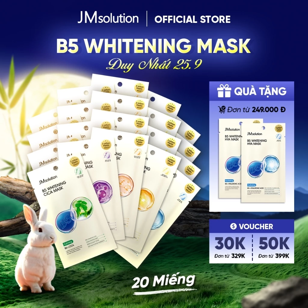 [KOL] JMsolution Combo 20 Miếng Mặt Nạ JMsolution B5 Whitening Mask Chính Hãng - 5 Phiên Bản Cho Da