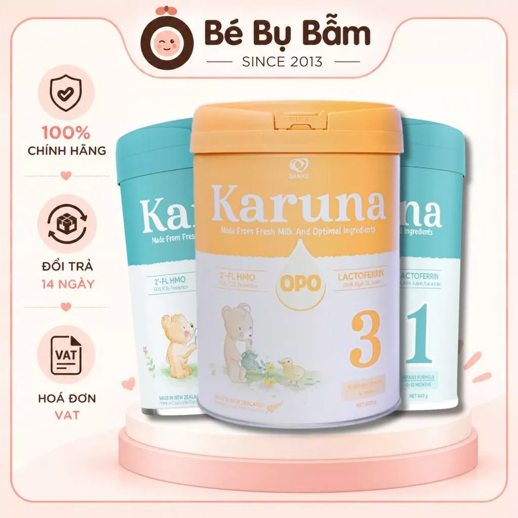[DATE MỚI] Sữa Bột Karuna Số 1, 2, 3 Chính Hãng New Zealand 800g - (Voucher Extra, Freeship)