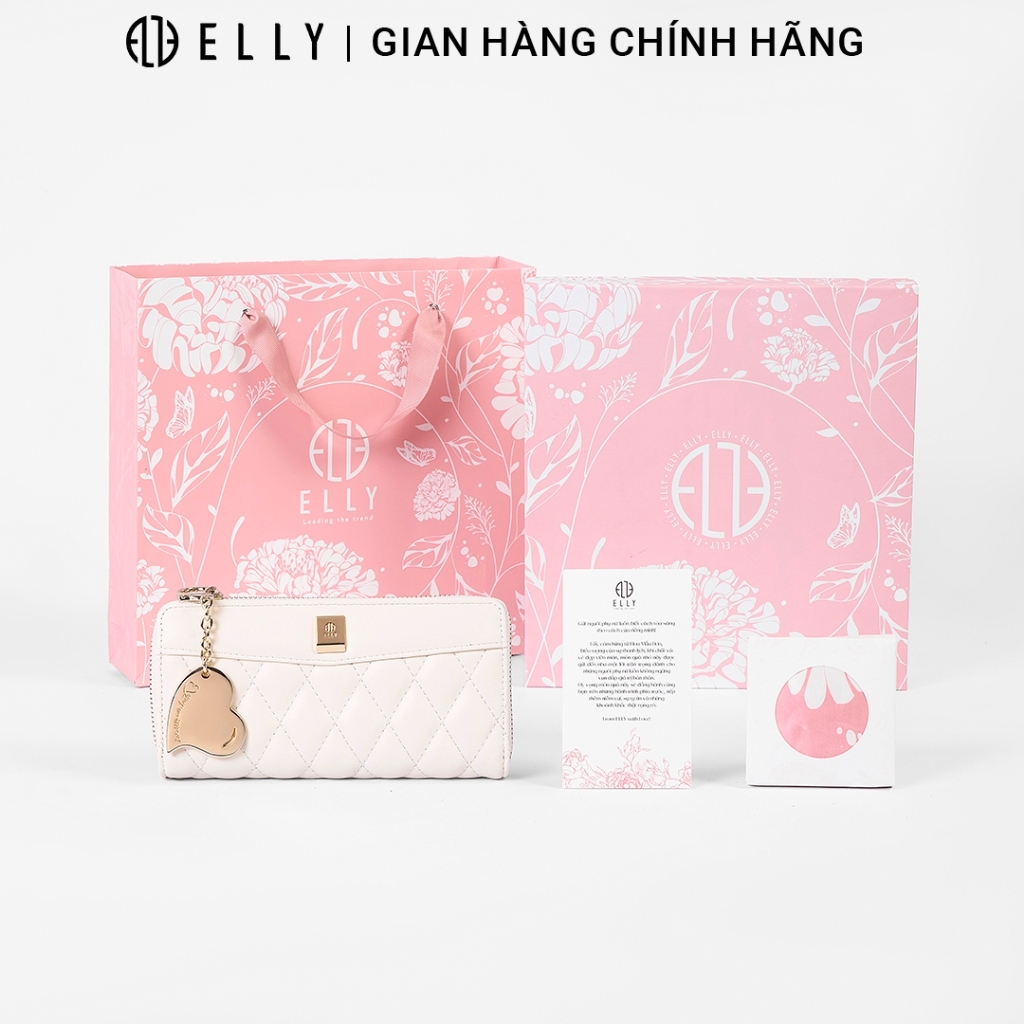 Bộ quà tặng 20/10 ELLY HVH68 ví nữ khăn lụa charm cao cấp dành cho mẹ vợ người…