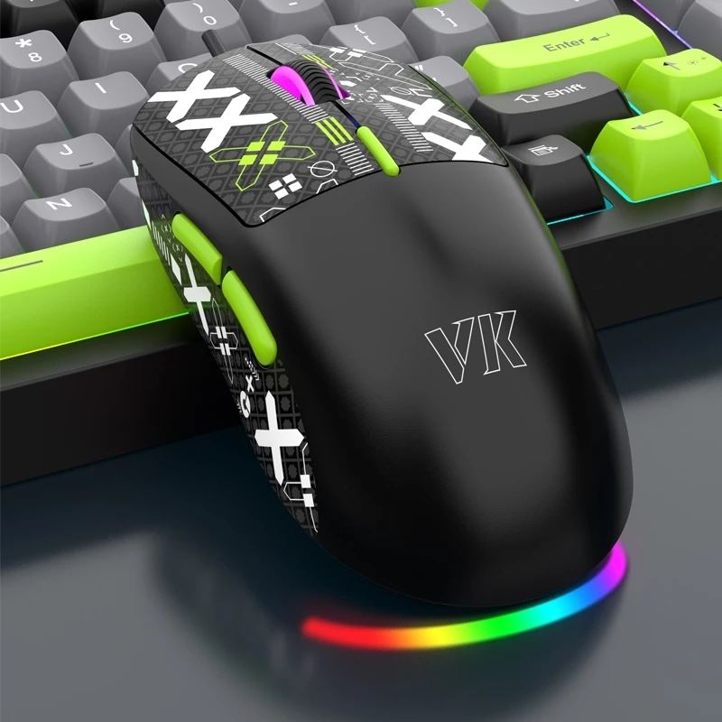 VODIRK VM1S Chuột Chơi Game Có Dây Siêu Nhẹ 65g RGB Led Chính Hãng