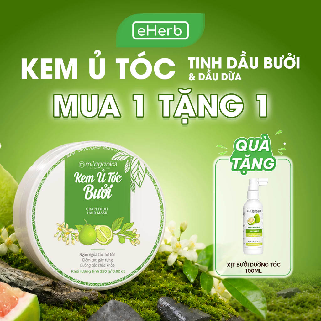 [MUA 1 TẶNG 1] Kem Ủ Tóc Bưởi MILAGANICS Dầu Hấp Tóc - Giúp Giảm Gãy Rụng & Phục Hồi Tóc Khô Xơ