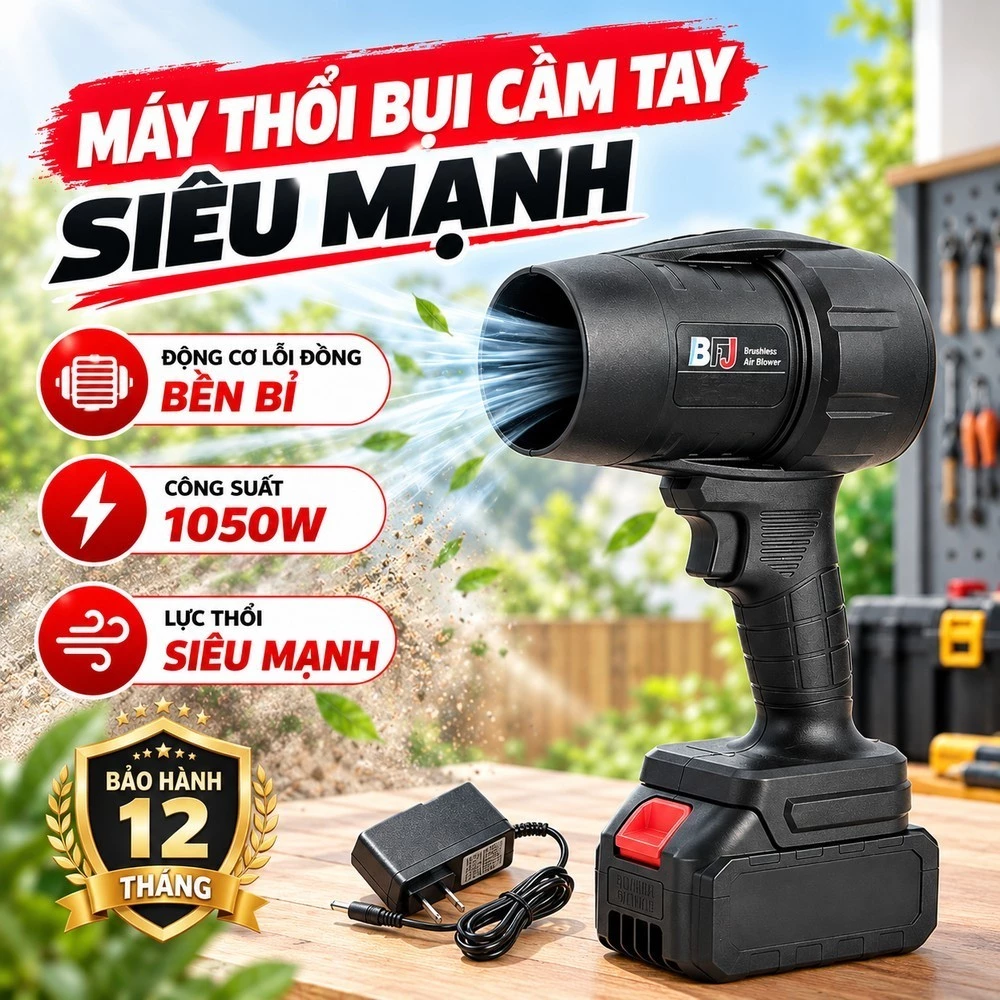 Máy Thổi Bụi Cầm Tay Không Dây Lực Thổi Mạnh, Hiệu Quả Dọn Dẹp, Công Suất 1050w Thổi Bay Mọi Bụi Bẩn