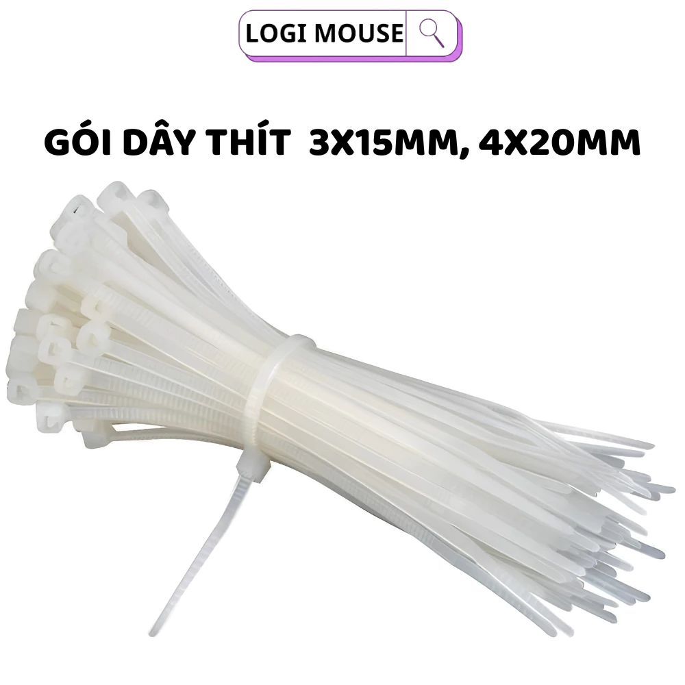 Bộ Dây Thít Nhựa Công Nghiệp 3x15mm + 4x20mm - Lạt Nhựa Buộc Cáp Quang, Ống Nước, Đồ Dùng Gia Đình Tiện Lợi NhấT