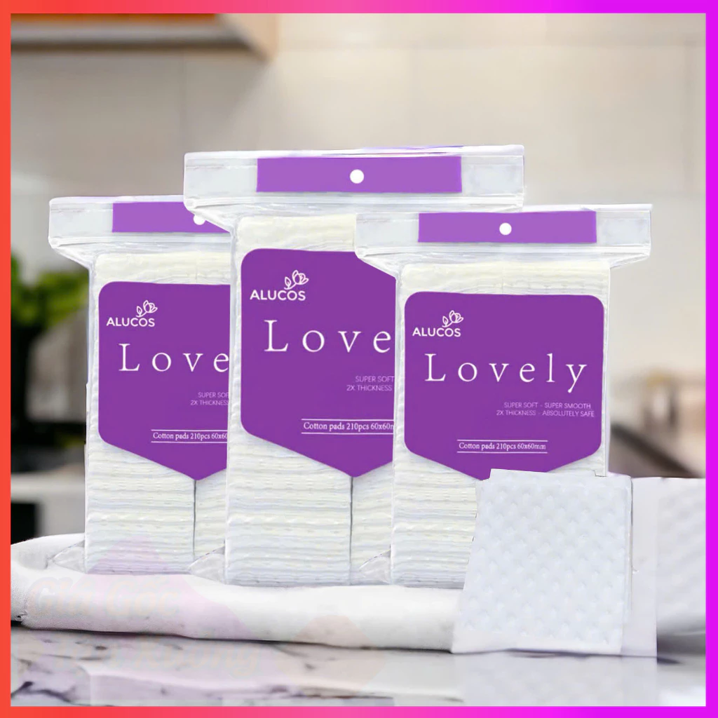 [SVIP] Bông tẩy trang Alucos Lovely  210 miếng/gói bông dập nổi 6x6cm
