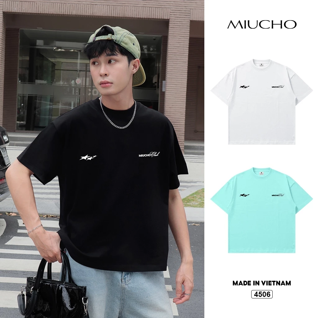 Áo thun boxy nữ Miucho basic cá tính đường phố 4506