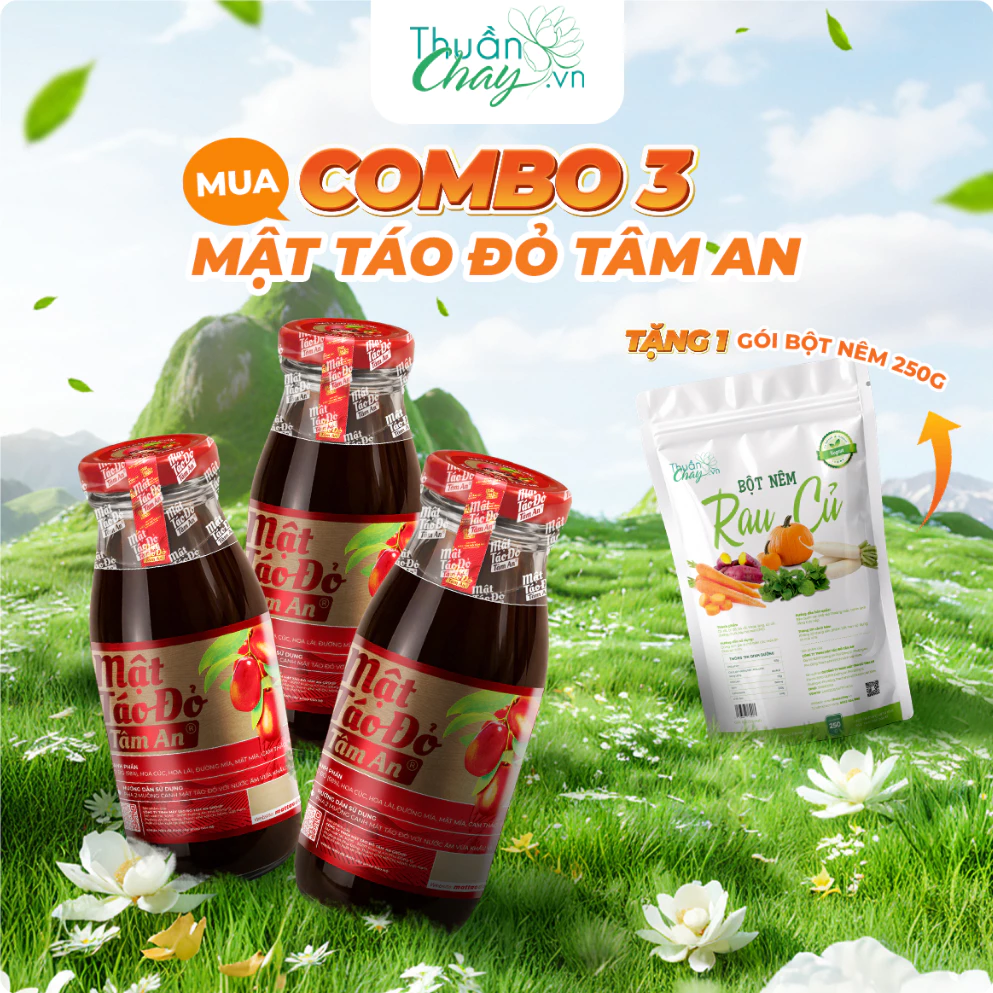 [COMBO 3 TẶNG BỘT NÊM 250G] Mật Táo Đỏ Tâm An - 250ml