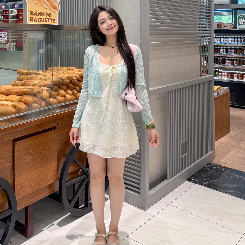 Đầm hai dây dáng ngắn JADE dress thun ren dệt hoa nữ tính HAVANA SAT525