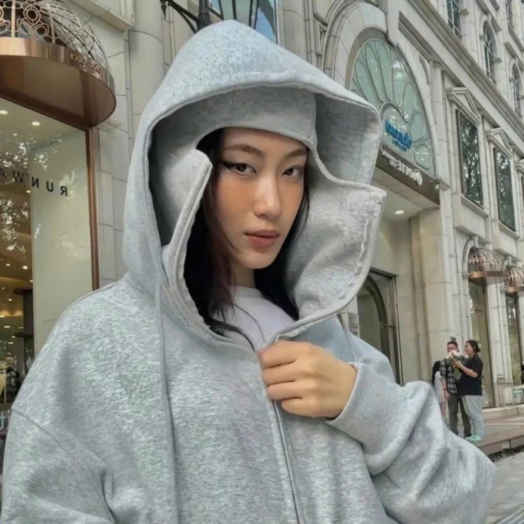 Áo Khoác nam nữ Hoodie Zip Ninja 2 Mũ Cổ Cao Thiết Kế Trùm Đầu Form RộngChất Nỉ Dày Dặn Phong Cách Unisex