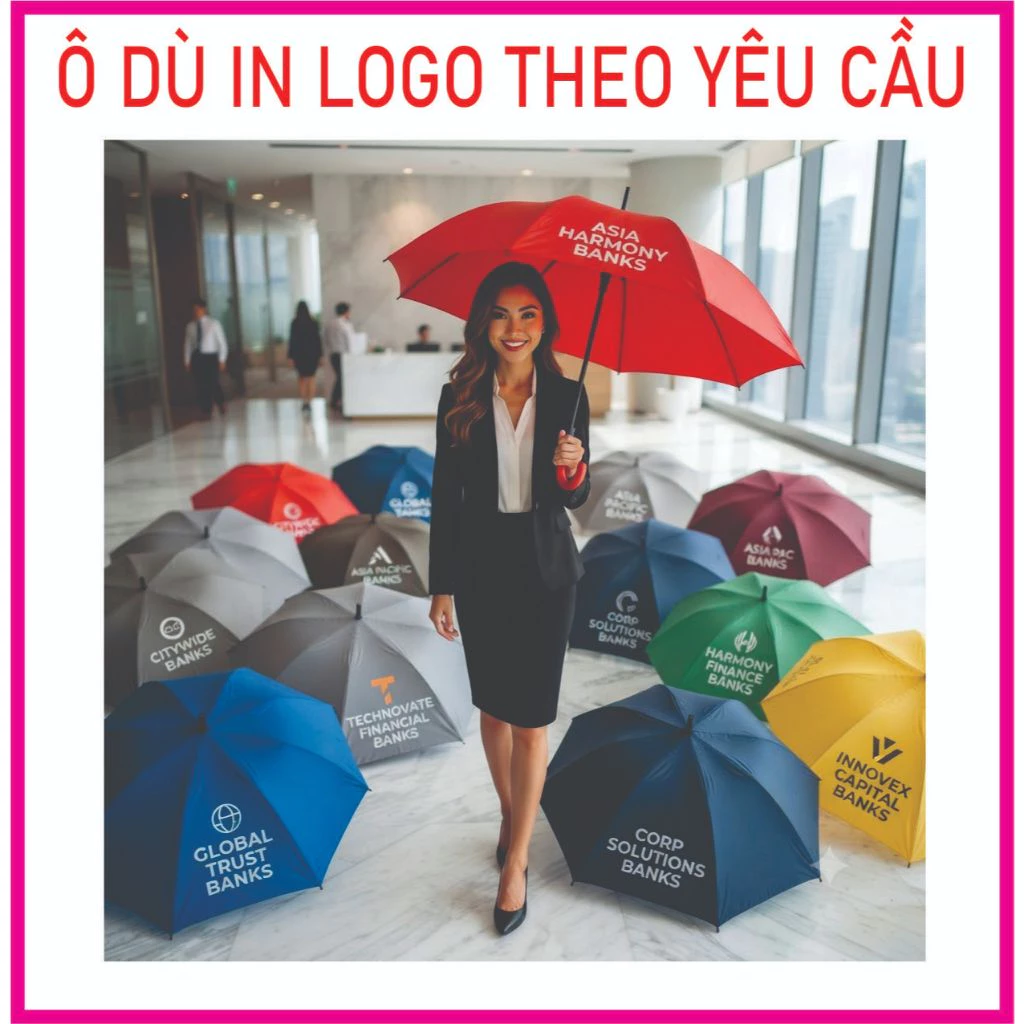 Ô Dù Cầm Tay Chất Lượng Cao - Hàng Xuất Khẩu - Tự Động Đóng Mở 2 Chiều - In Logo Công ty Quà Tặng Sự Kiện Theo Yêu Cầu