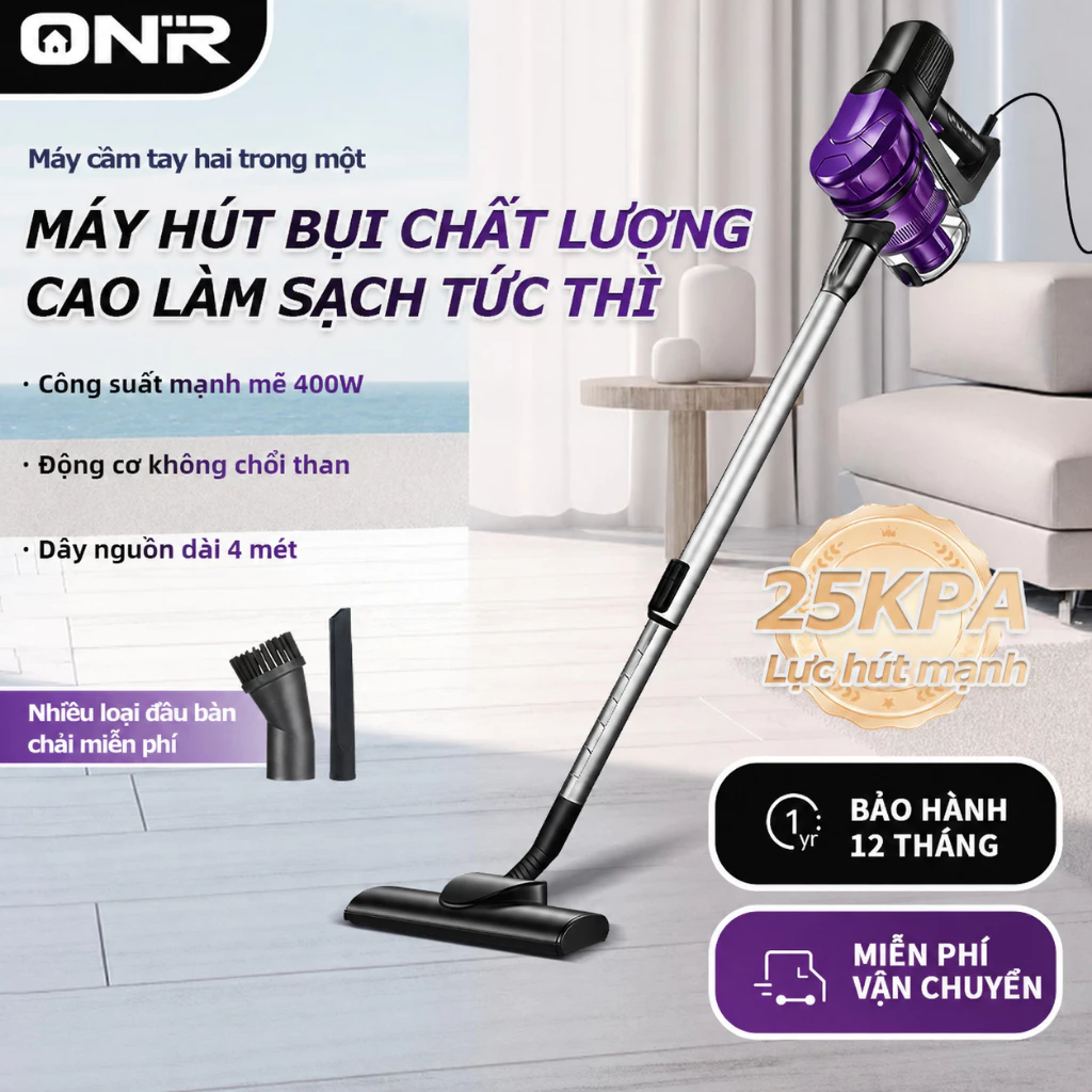 Máy Hút Bụi Cầm Tay Đa Năng, ONR, Lực Hút 25000PA, Máy Hút Bụi 3 In 1, Ống Nhôm Có Thể Co Giãn